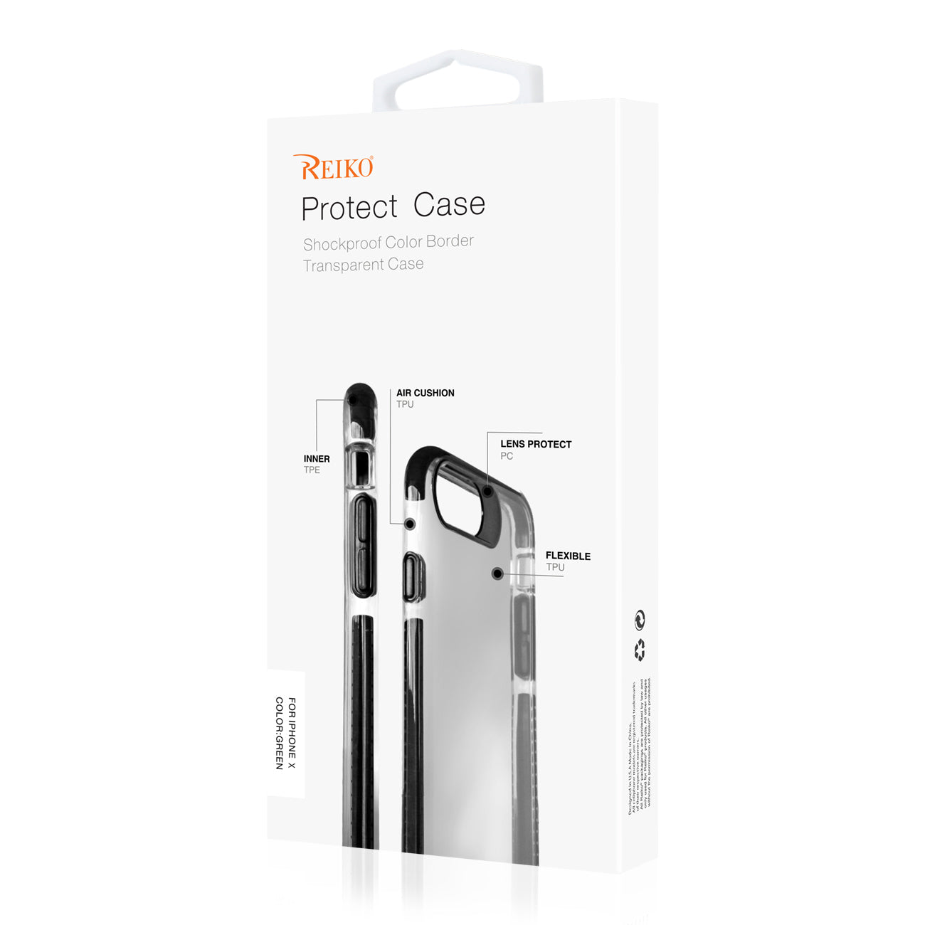 Case TPU Soft Transparent iPhone X/ iPhone XS Clear Green Color