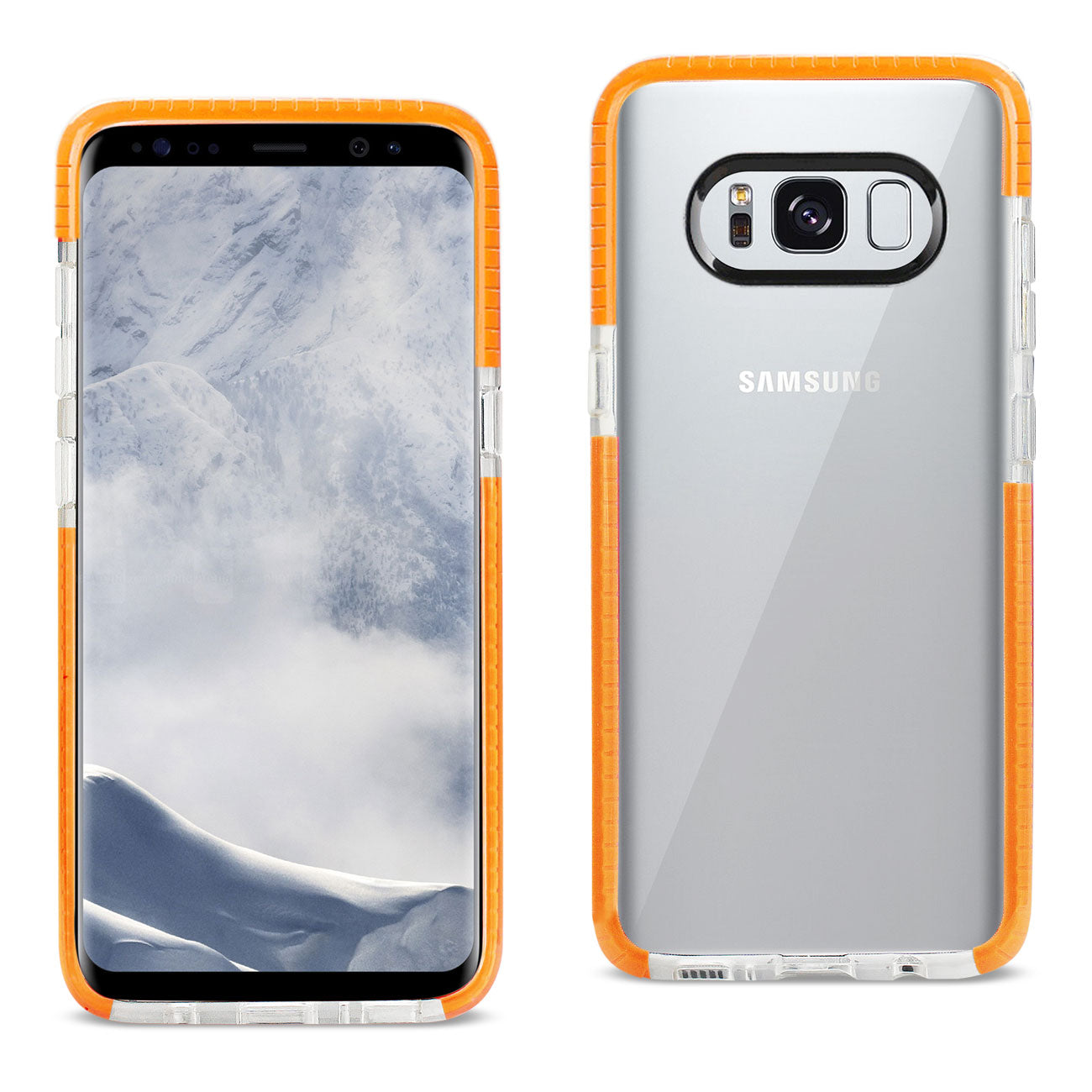 Case TPU Soft Transparent Samsung Galaxy S8 Edge/ S8 Plus Clear Orange Color