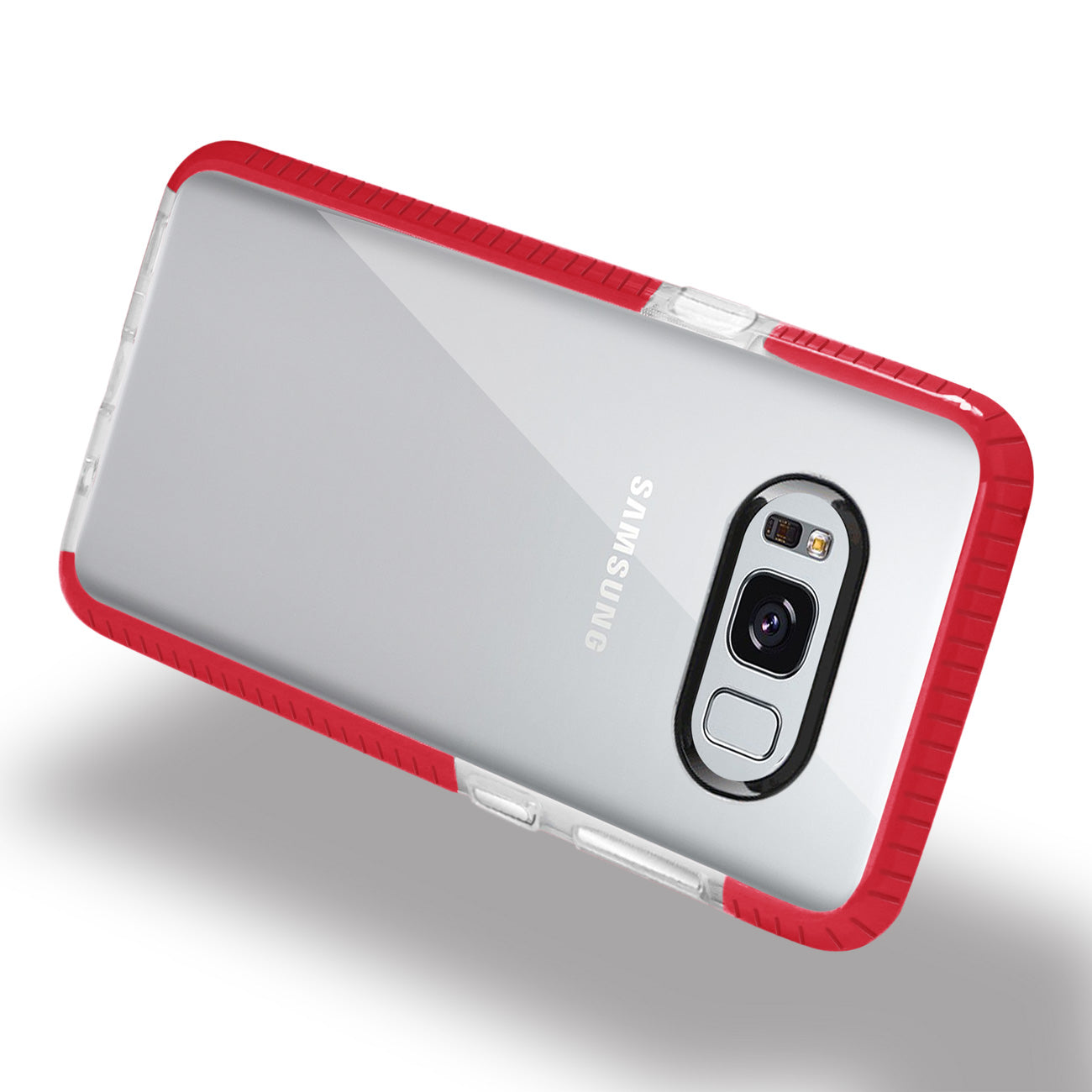 Case TPU Soft Transparent Samsung Galaxy S8 Edge/ S8 Plus Clear Red Color
