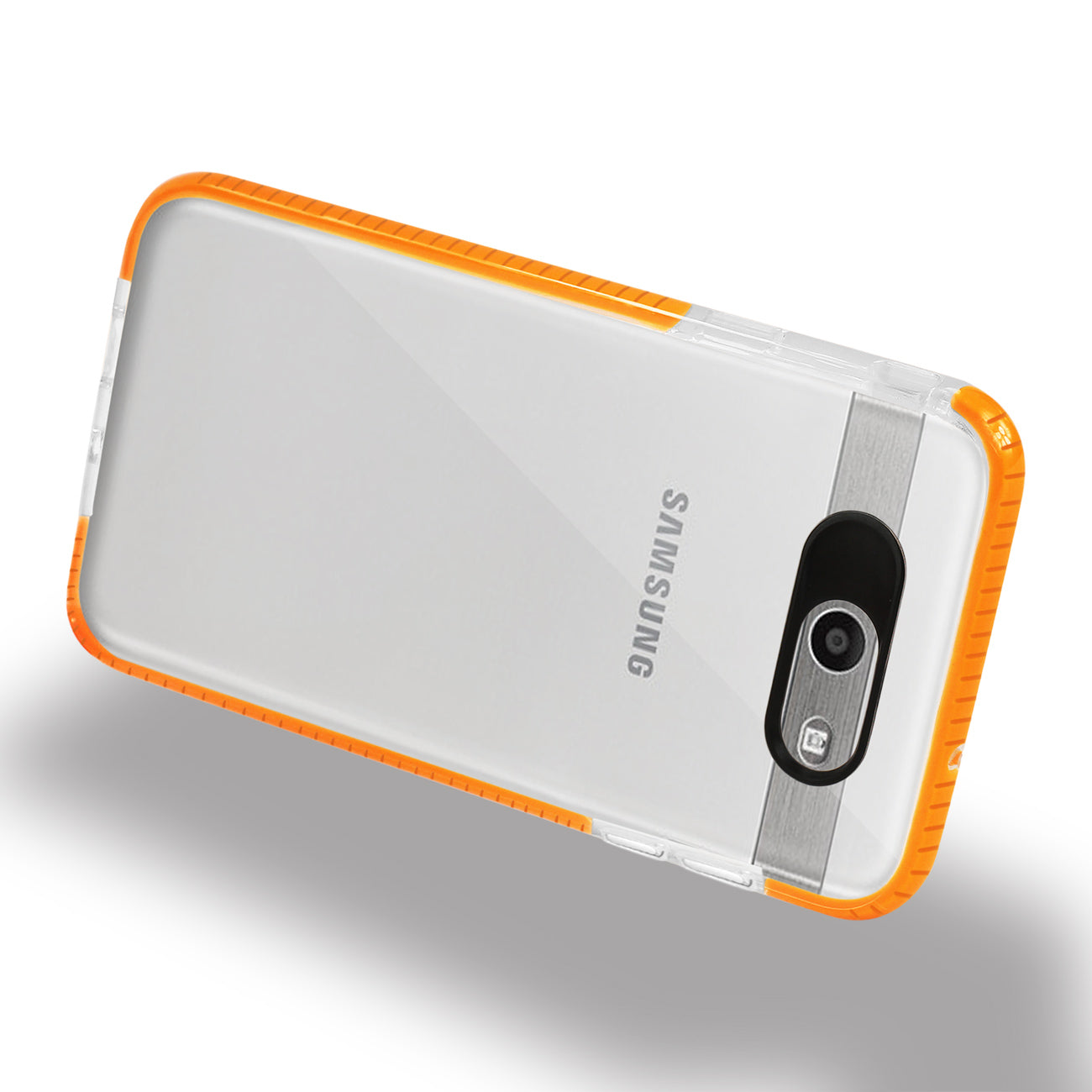 Samsung Galaxy J7 V (2017) Soft Transparent TPU Case In Clear Orange