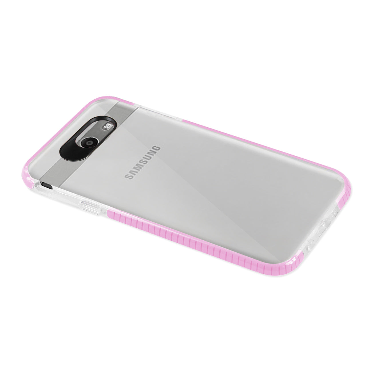 Samsung Galaxy J7 V (2017) Soft Transparent TPU Case In Clear Pink