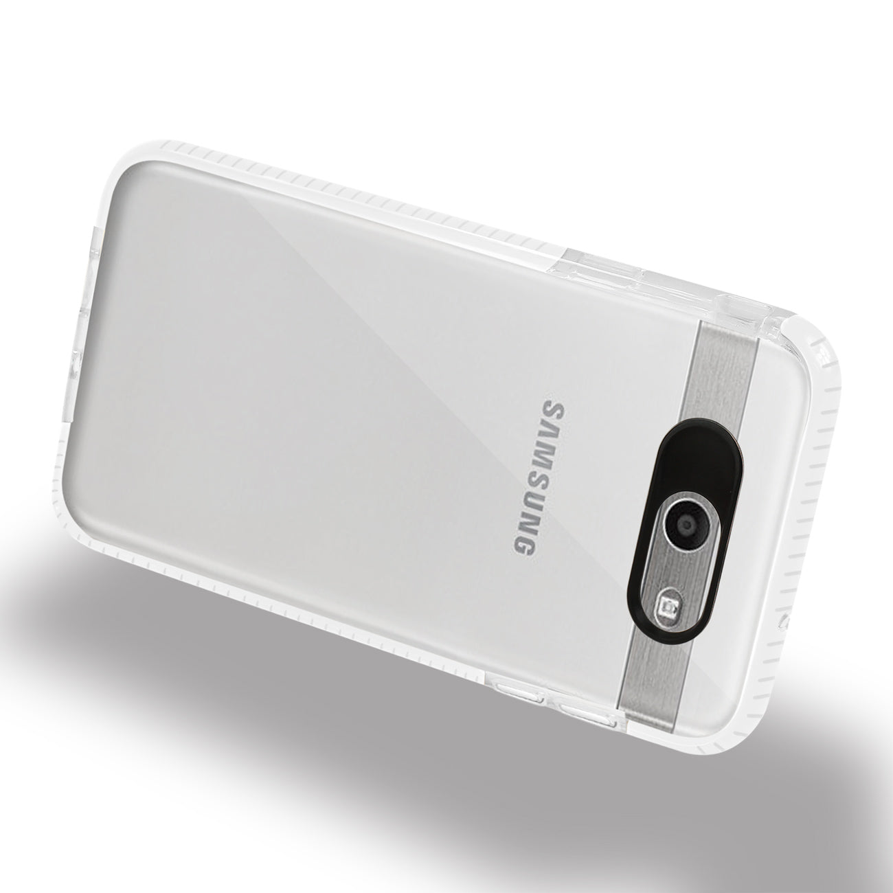 Samsung Galaxy J7 V (2017) Soft Transparent TPU Case In Clear White