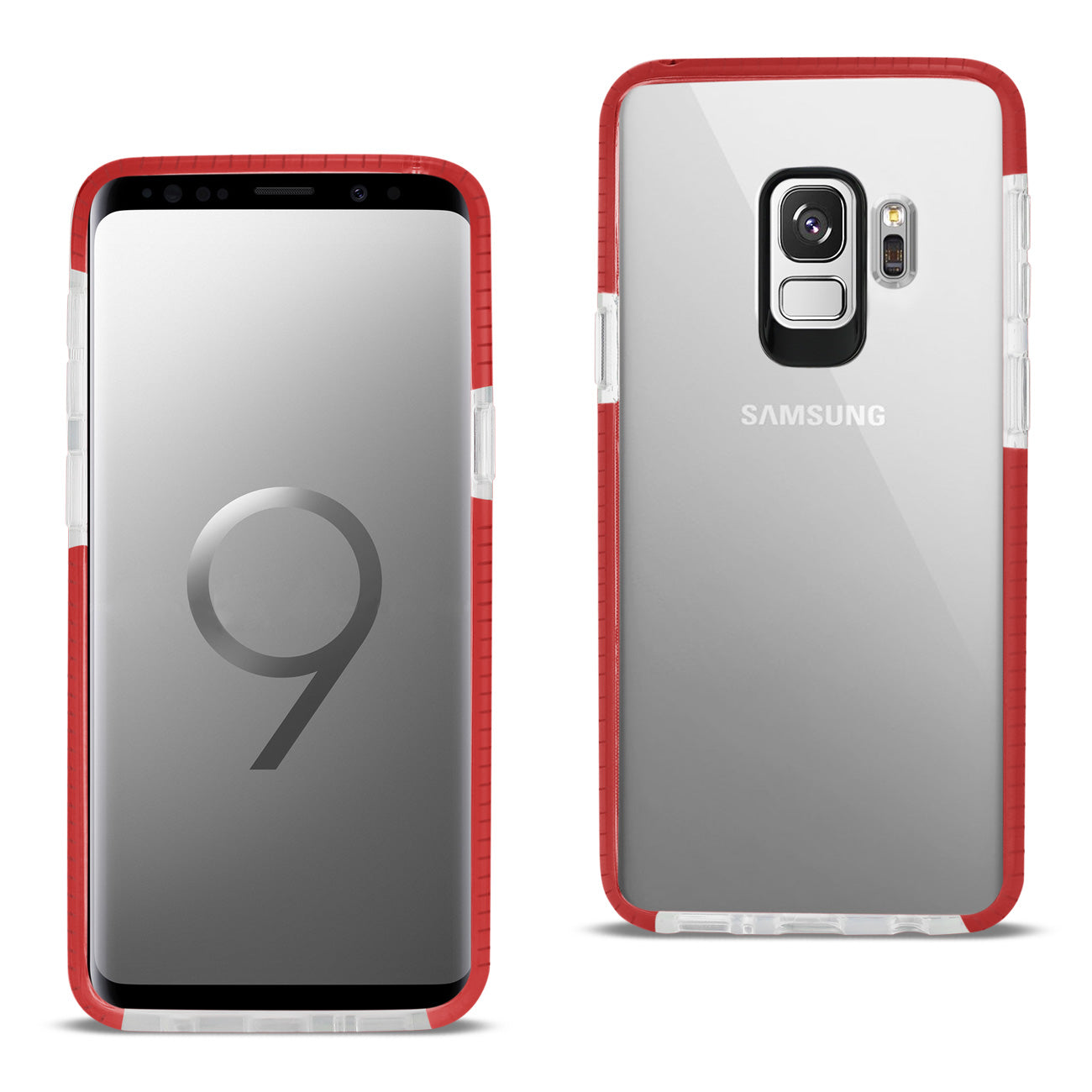 Case TPU Transparent Soft Samsung Galaxy S9 Clear Red Color