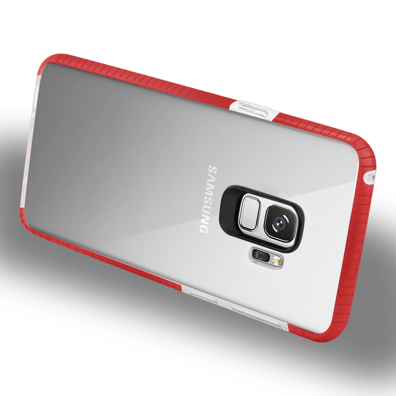Case TPU Transparent Soft Samsung Galaxy S9 Clear Red Color