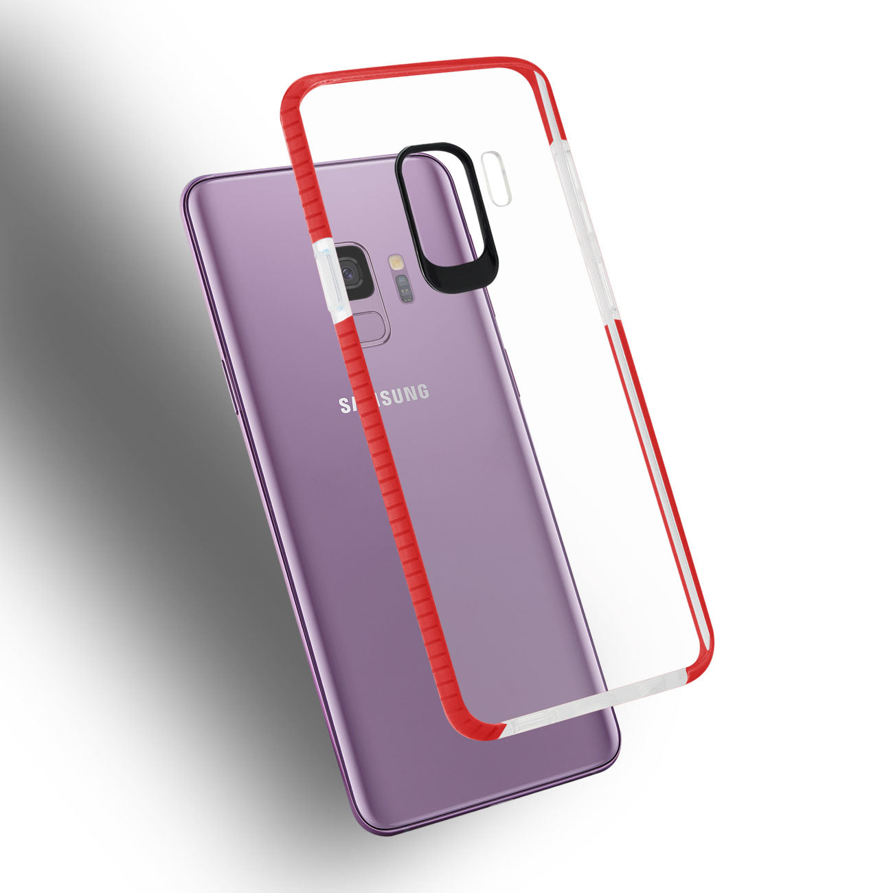 Case TPU Transparent Soft Samsung Galaxy S9 Clear Red Color