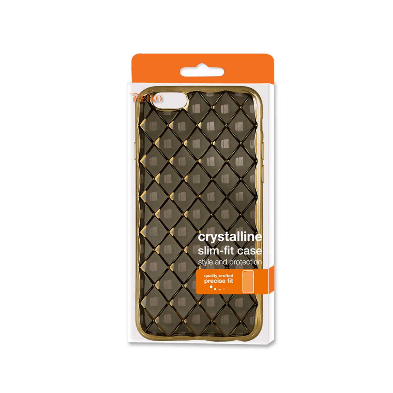 iPhone 6S Flexible 3D Rhombus Pattern TPU Case With Shiny Frame In Black