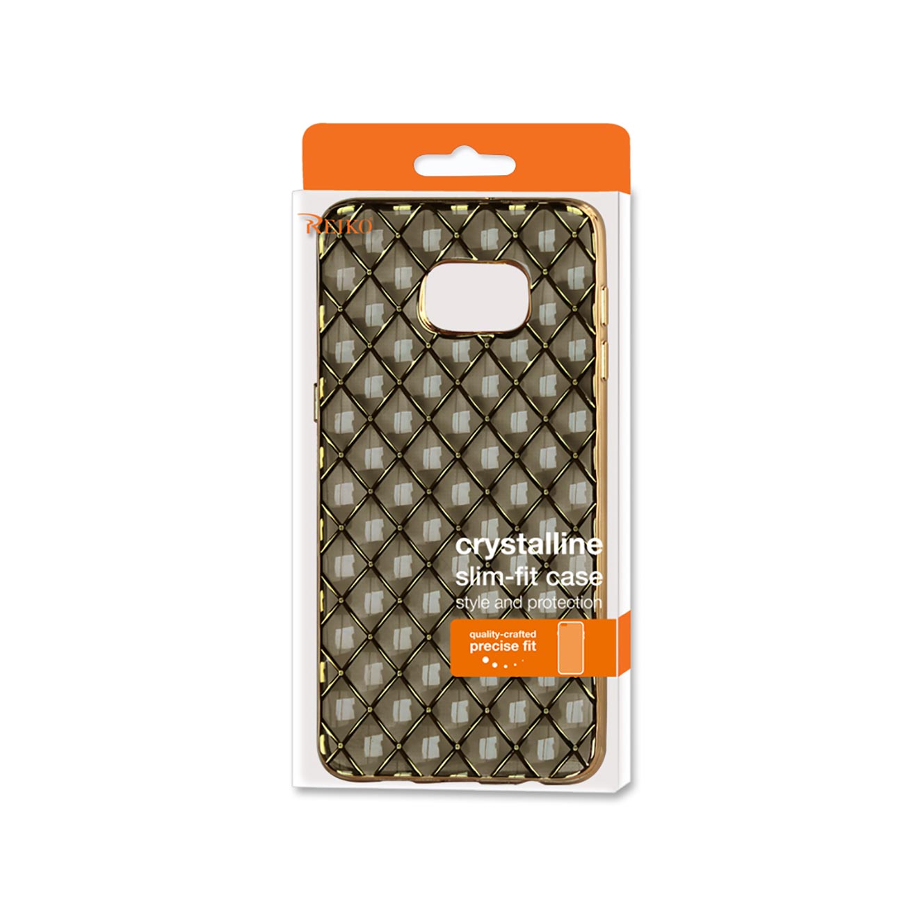 Samsung Galaxy S6 Edge Plus Flexible 3D Rhombus Pattern TPU Case With Shiny Frame In Black
