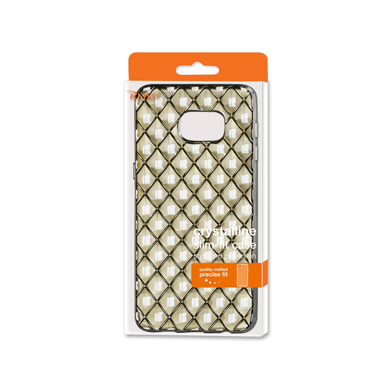 Samsung Galaxy S6 Edge Plus Flexible 3D Rhombus Pattern TPU Case With Shiny Frame In Clear