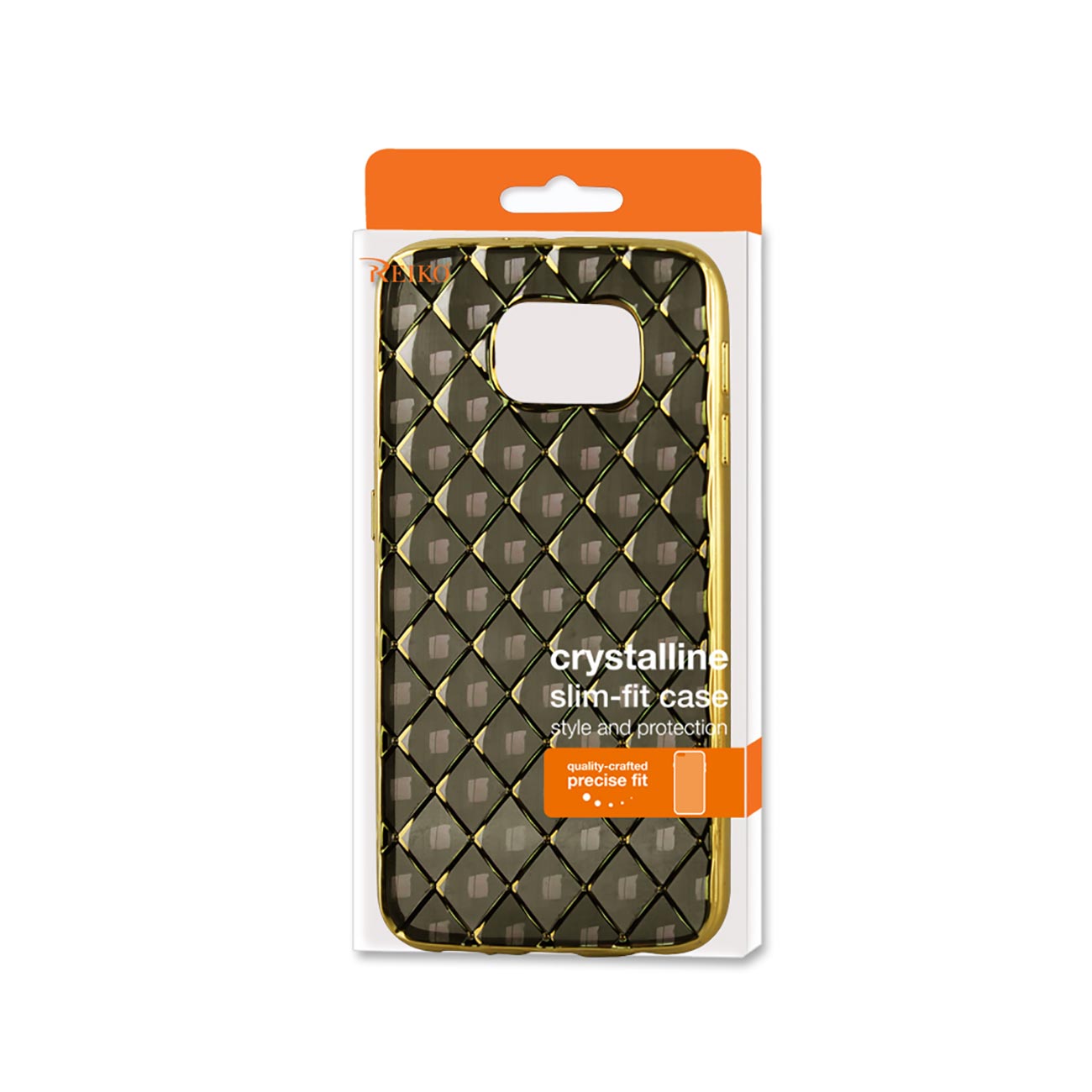 Samsung Galaxy S6 Flexible 3D Rhombus Pattern TPU Case With Shiny Frame In Black