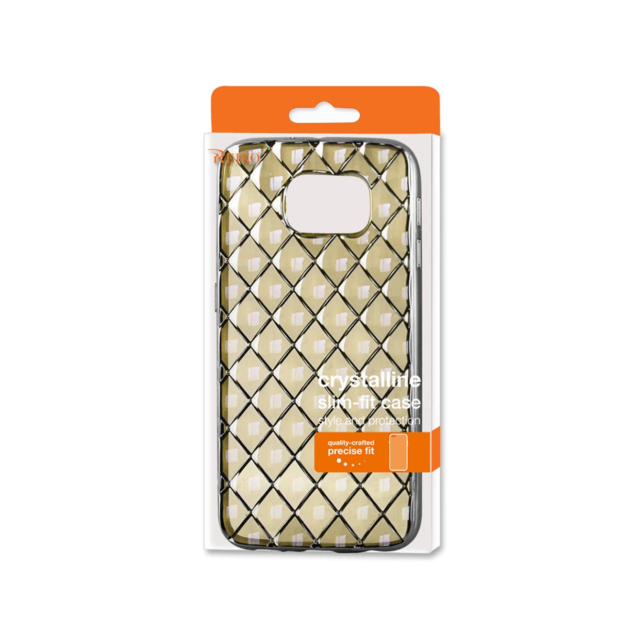 Samsung Galaxy S6 Flexible 3D Rhombus Pattern TPU Case With Shiny Frame In Clear