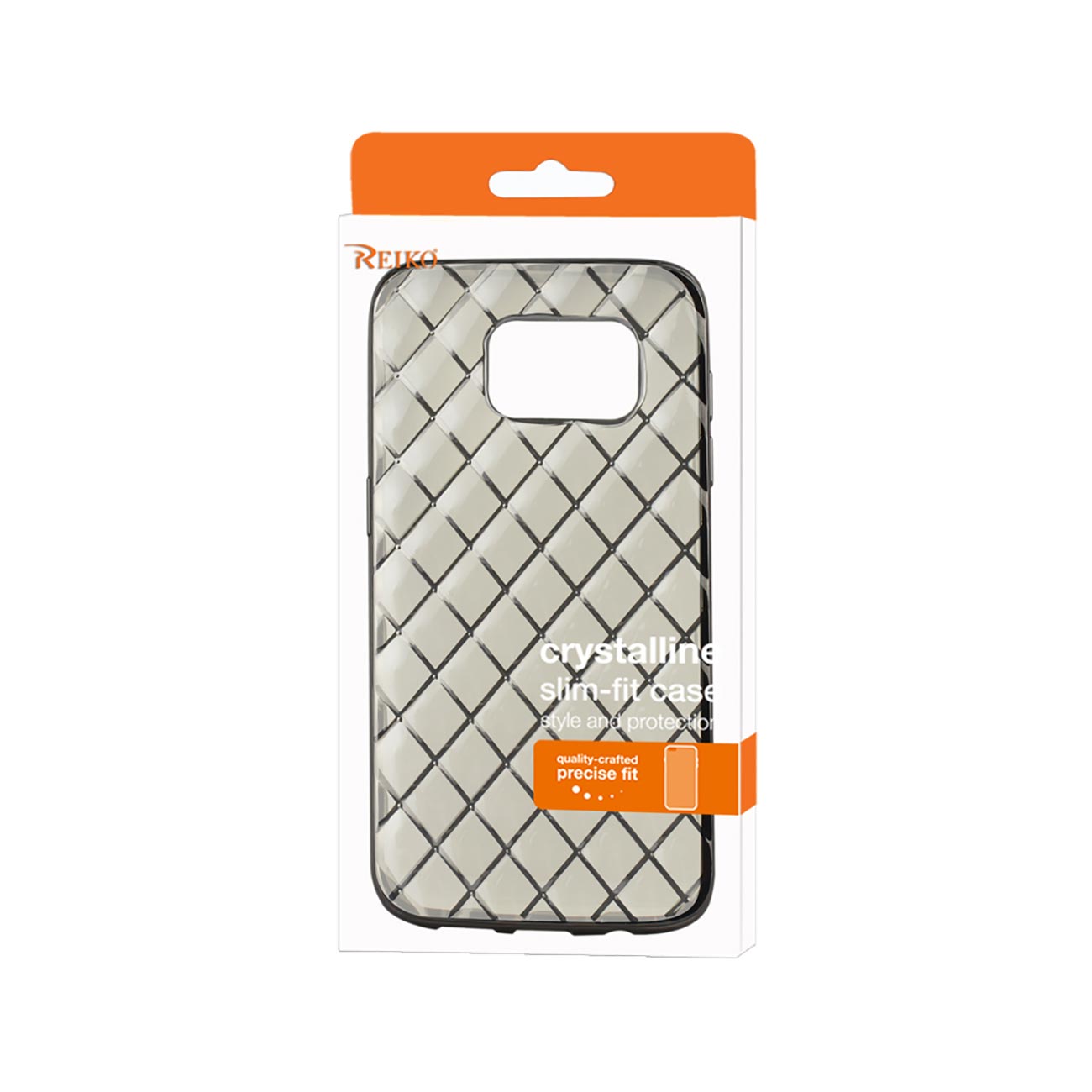 Samsung Galaxy S7 Flexible 3D Rhombus Pattern TPU Case With Shiny Frame In Clear
