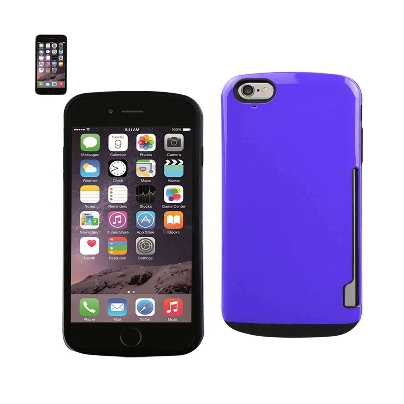 Case Candy Shield With Card Holder iPhone 6 Plus Purple Color