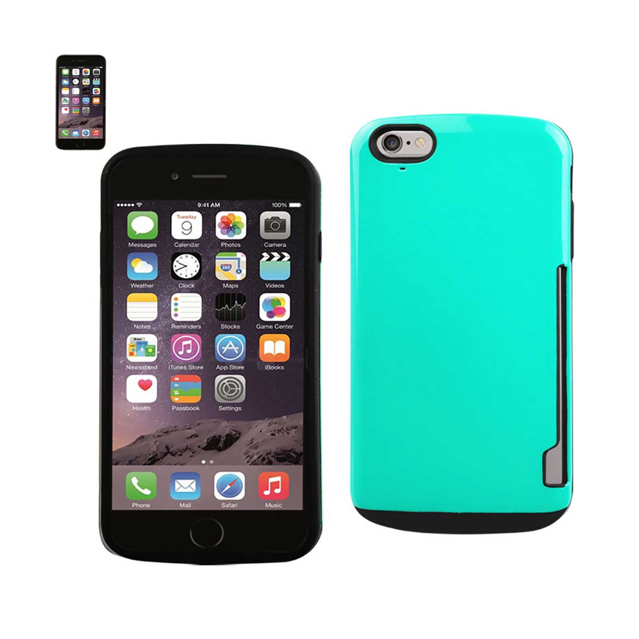 REIKO IPHONE 6 CANDY SHIELD CASE WITH CARD HOLDER IN BLUE