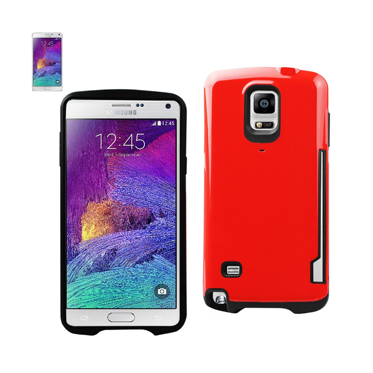 Samsung Galaxy Note 4 Candy Shield Case With Card Holder In Red