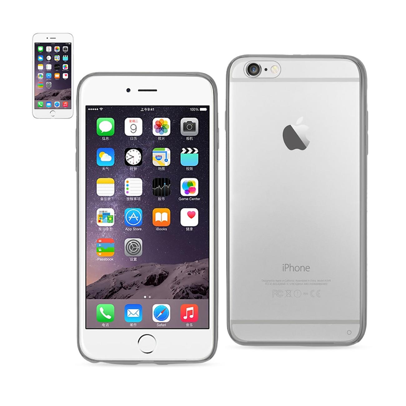 iPhone 6 Plus/ 6S Plus Clear Back Frame Bumper Case In Gray