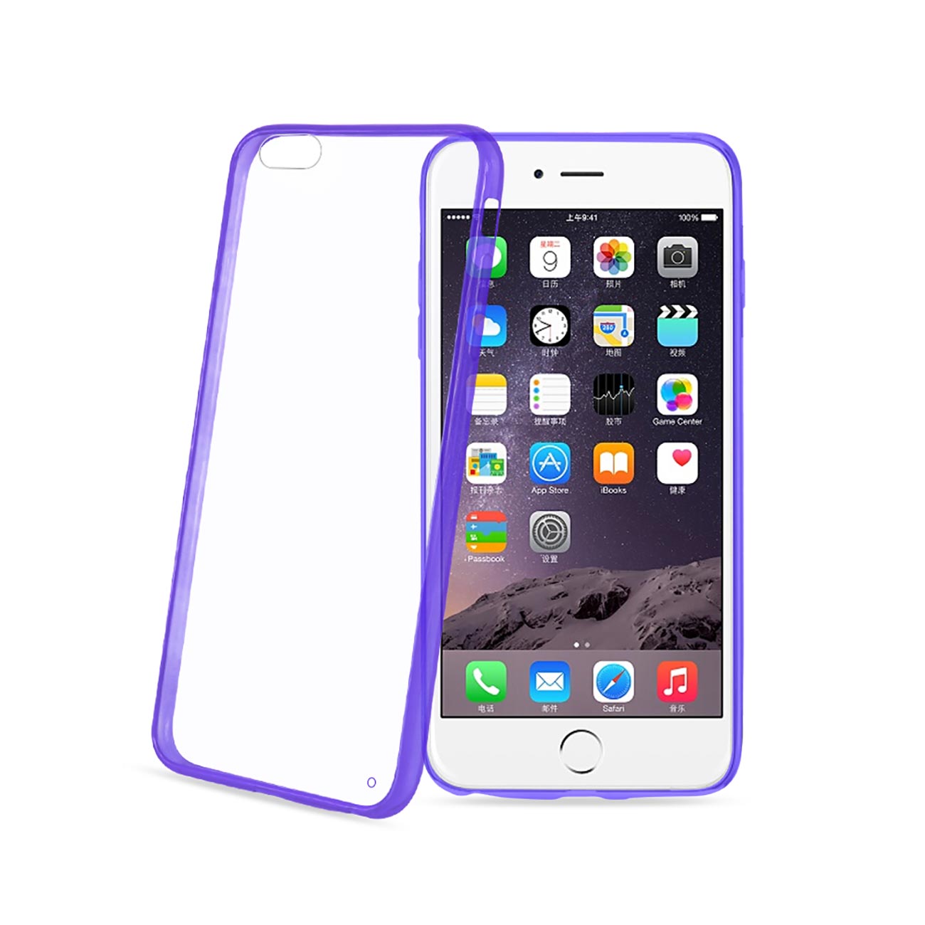 IPHONE 6 PLUS CLEAR BACK FRAME BUMPER CASE IN PURPLE