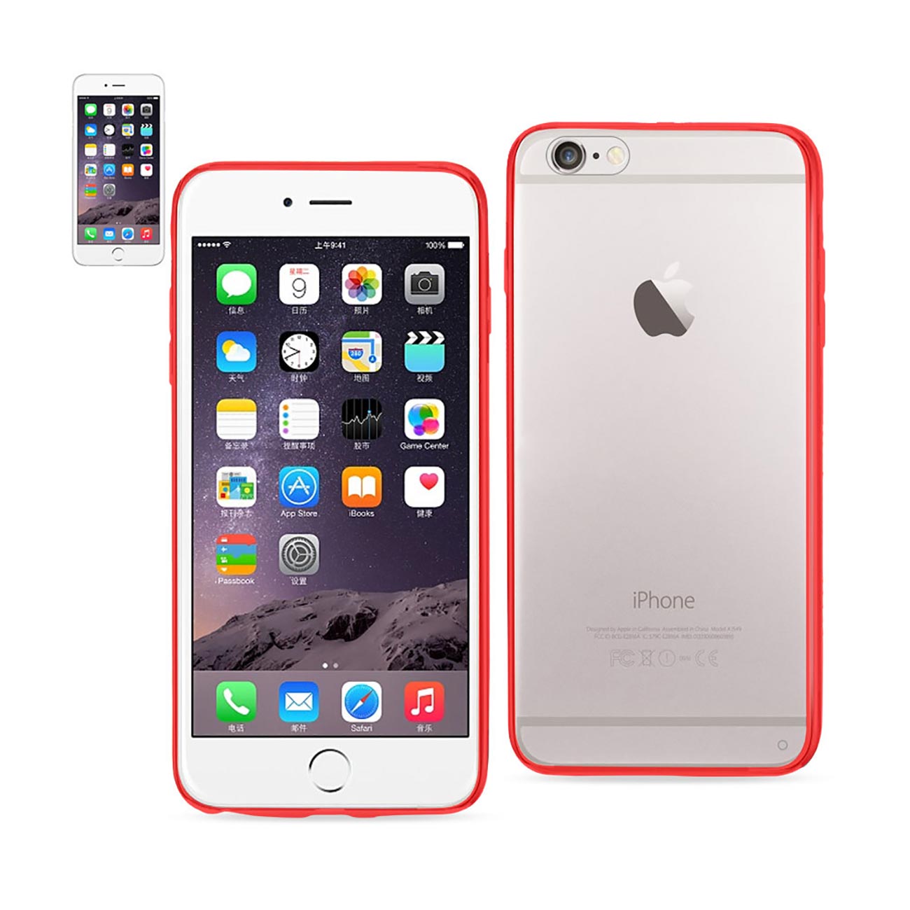 iPhone 6 Plus Clear Back Frame Bumper Case In Red