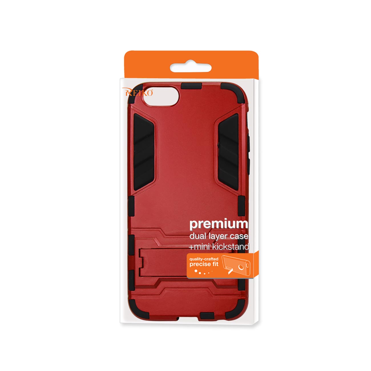 iPhone 6 Plus Hybrid Metallic Case With Kickstand In Black Red