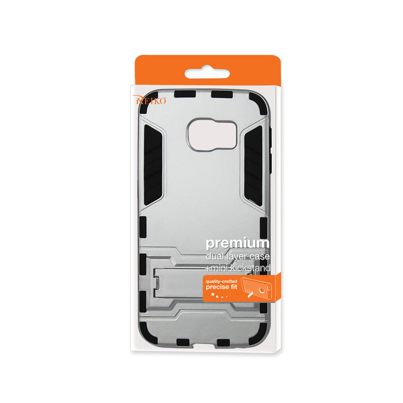 Samsung Galaxy S6 Edge Hybrid Metallic Case With Kickstand In Black Silver