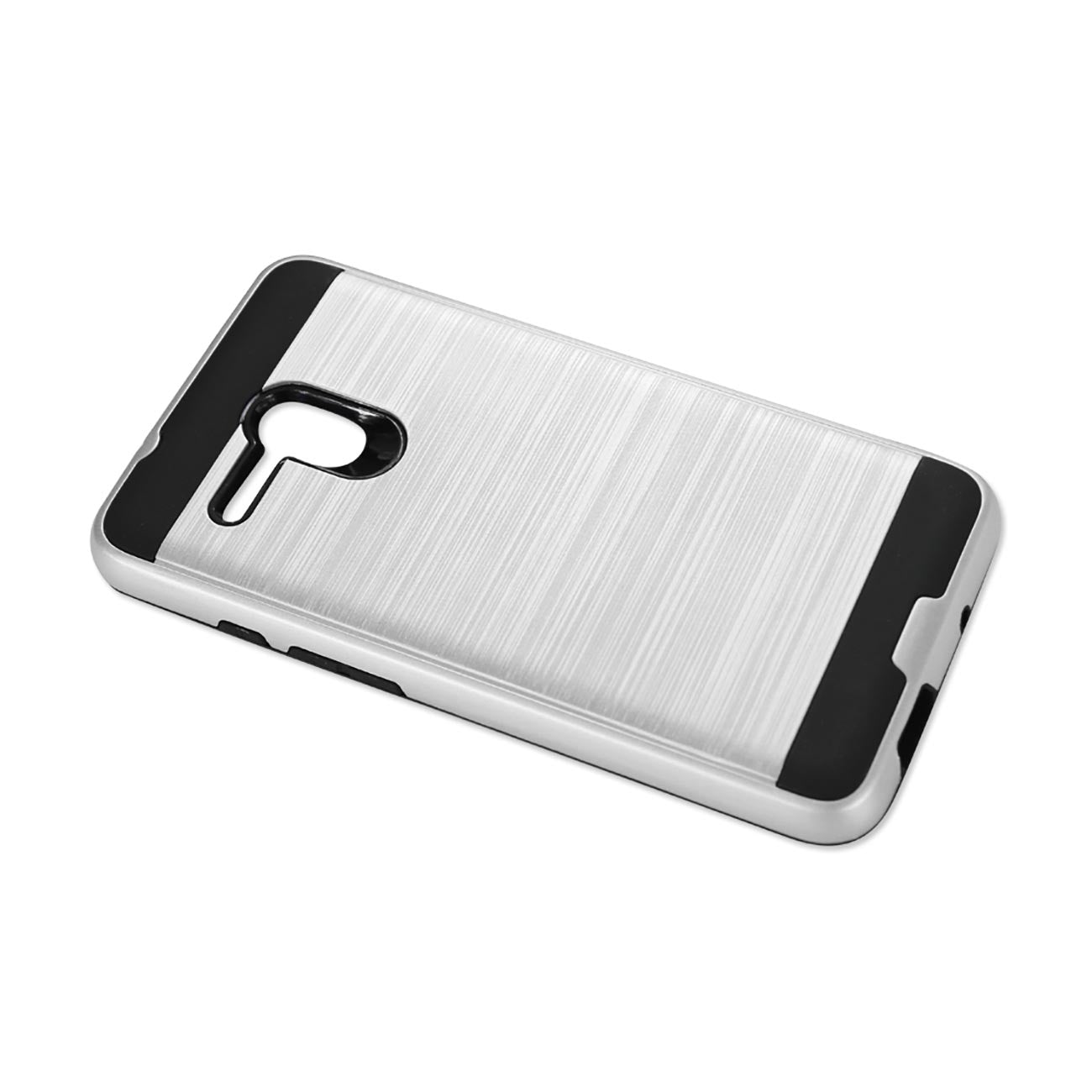 Alcatel One Touch Fierce Xl Hybrid Metal Brushed Texture Case In White