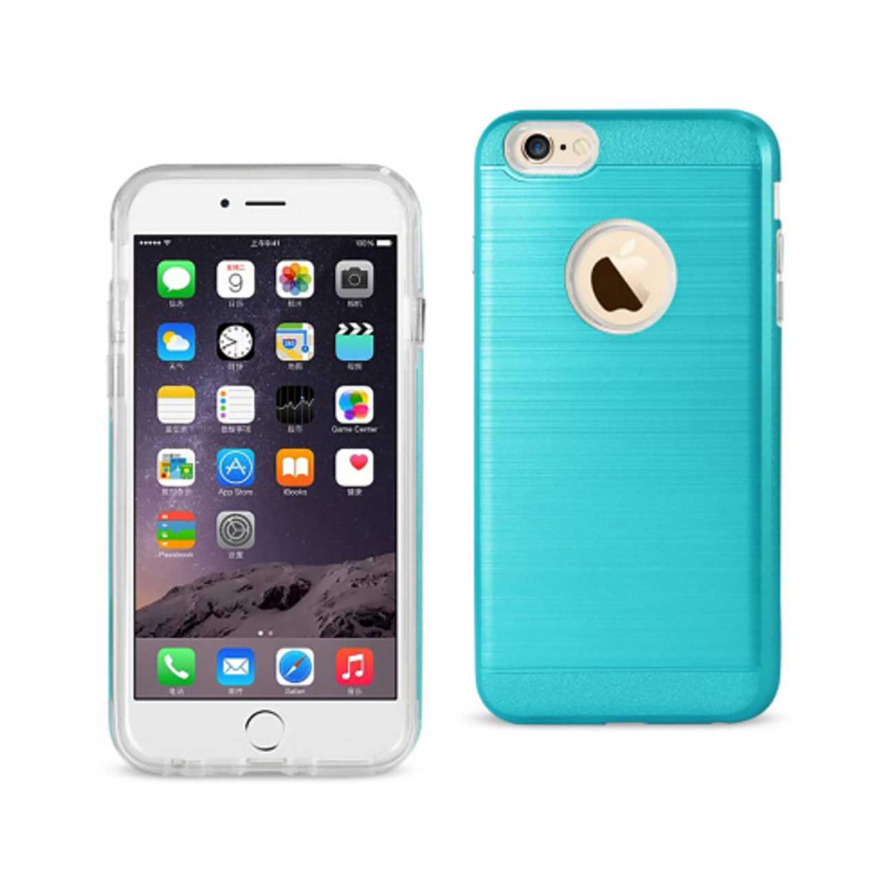 iPhone 6 Plus/ 6S Plus Hybrid Metal Brushed Texture Case In Blue
