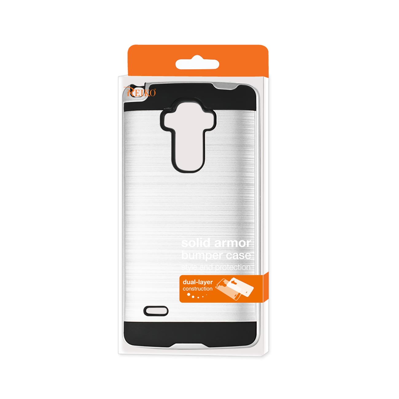 Case Brushed Texture Hybrid Metal LG G Stylo White Color