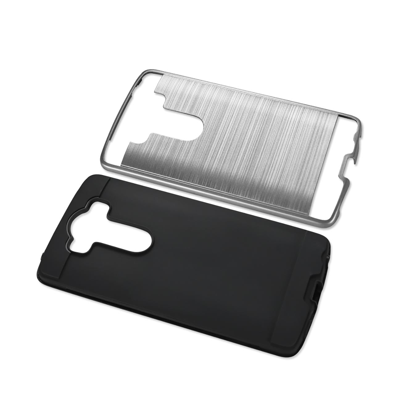 LG V10 Hybrid Metal Brushed Texture Case In Silver