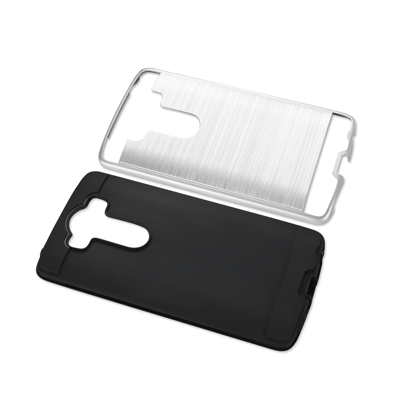LG V10 Hybrid Metal Brushed Texture Case In White