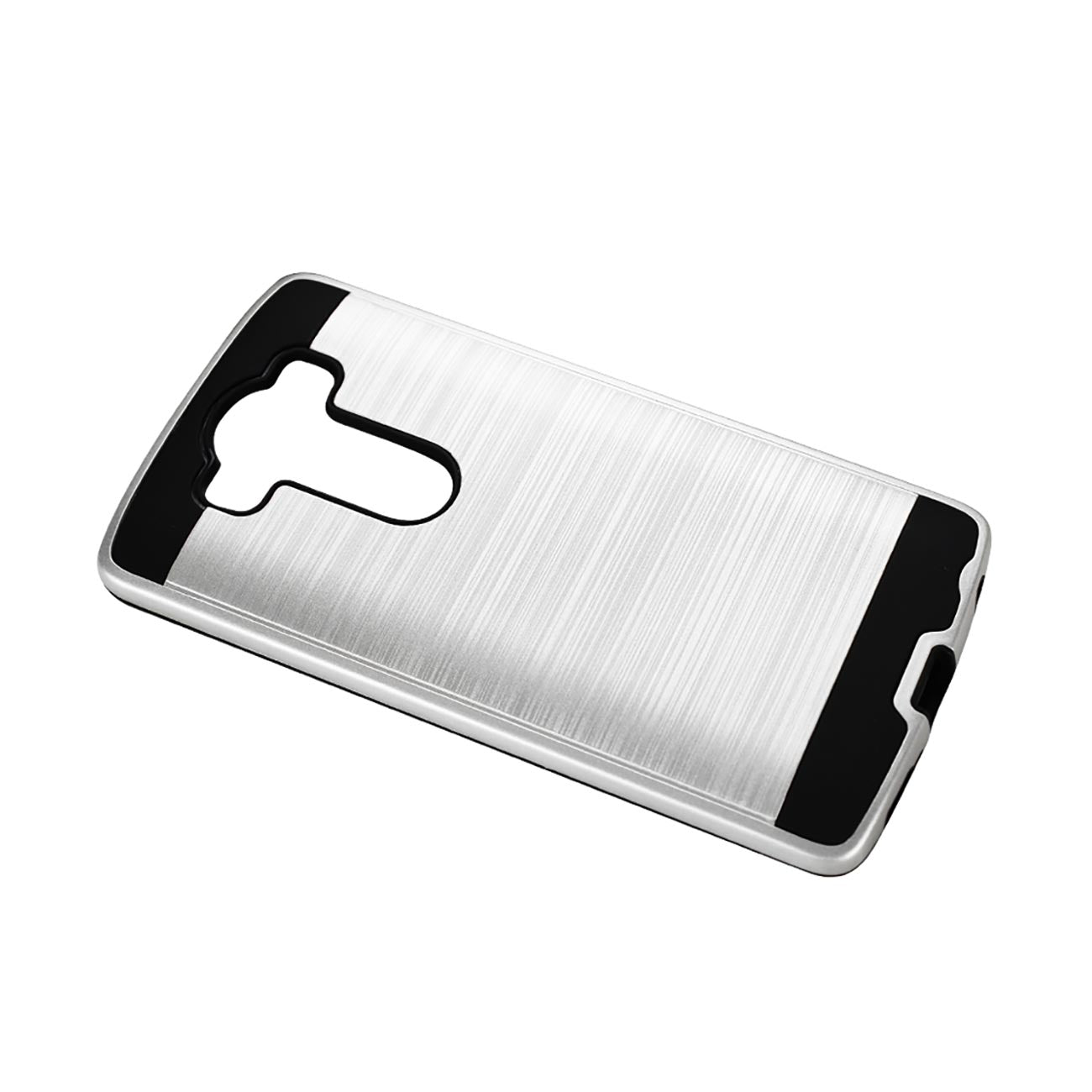 LG V10 Hybrid Metal Brushed Texture Case In White