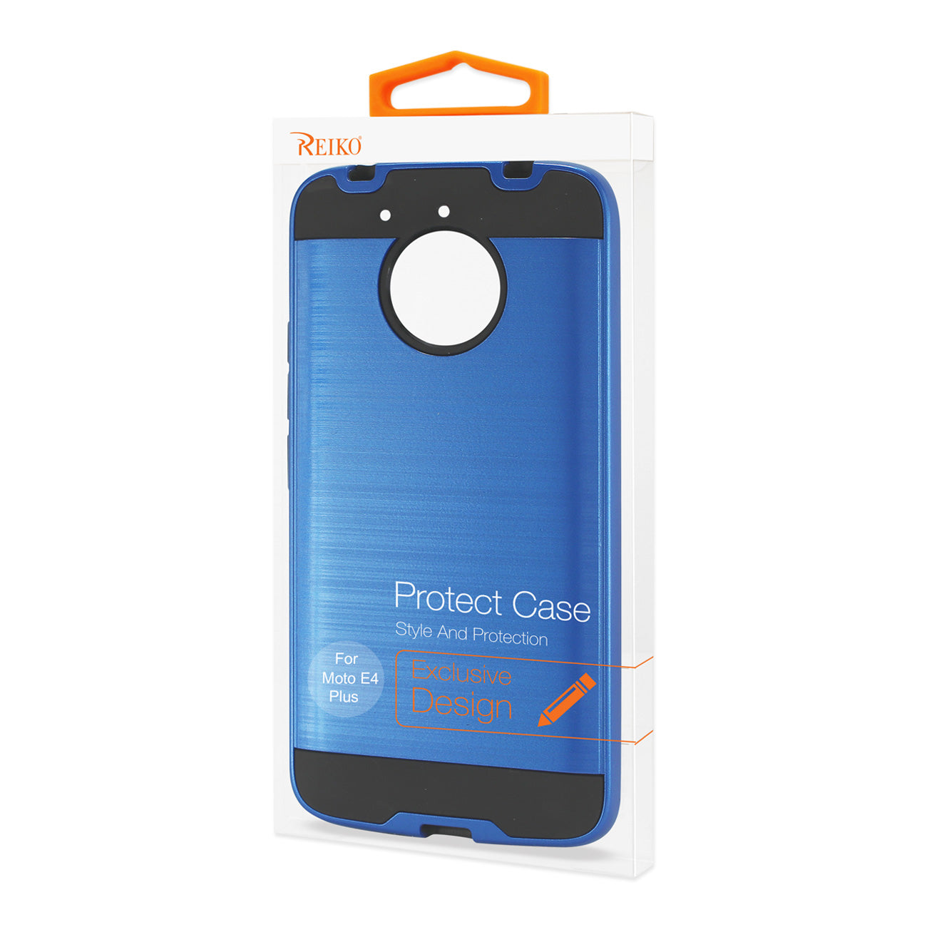 Case Hybrid Brushed Metal Texture Motorola Moto E4 Plus Navy Color