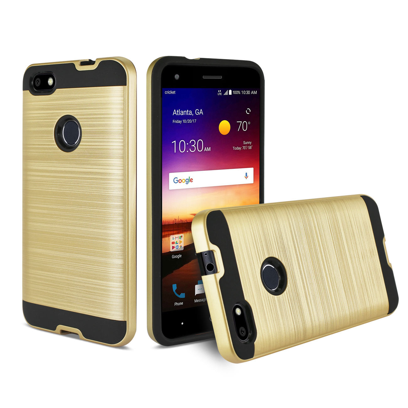 ZTE Blade X / Z965 Hybrid Metal Brushed Texture Case In Gold