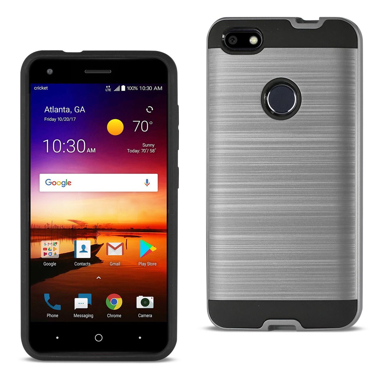 ZTE Blade X / Z965 Hybrid Metal Brushed Texture Case In Gray