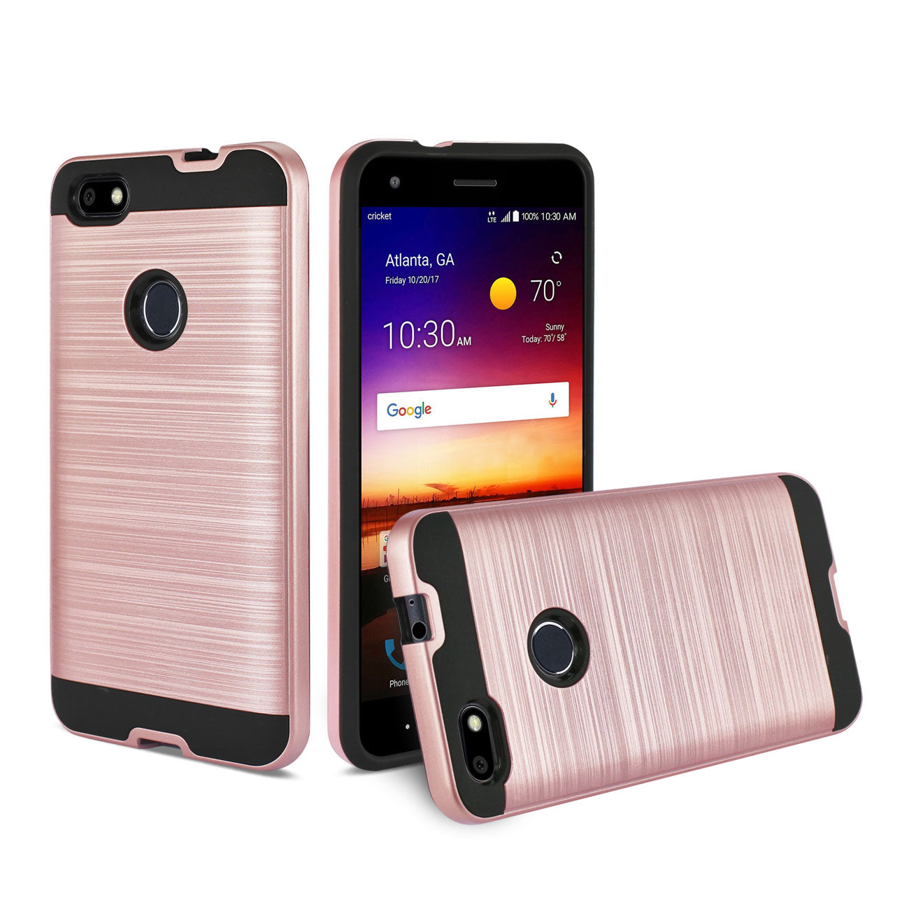 ZTE Blade X / Z965 Hybrid Metal Brushed Texture Case In Rose Gold
