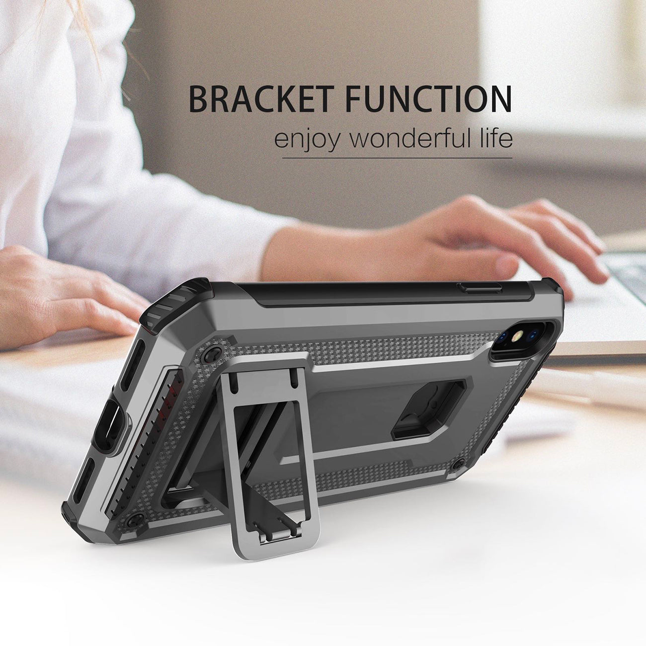 APPLE IPHONE XS Case With Kickstand In Gray