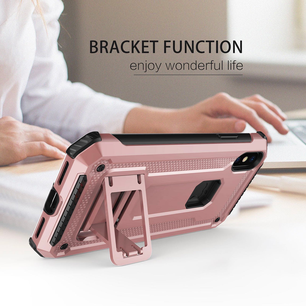 APPLE IPHONE XS Case With Kickstand In Rose Gold