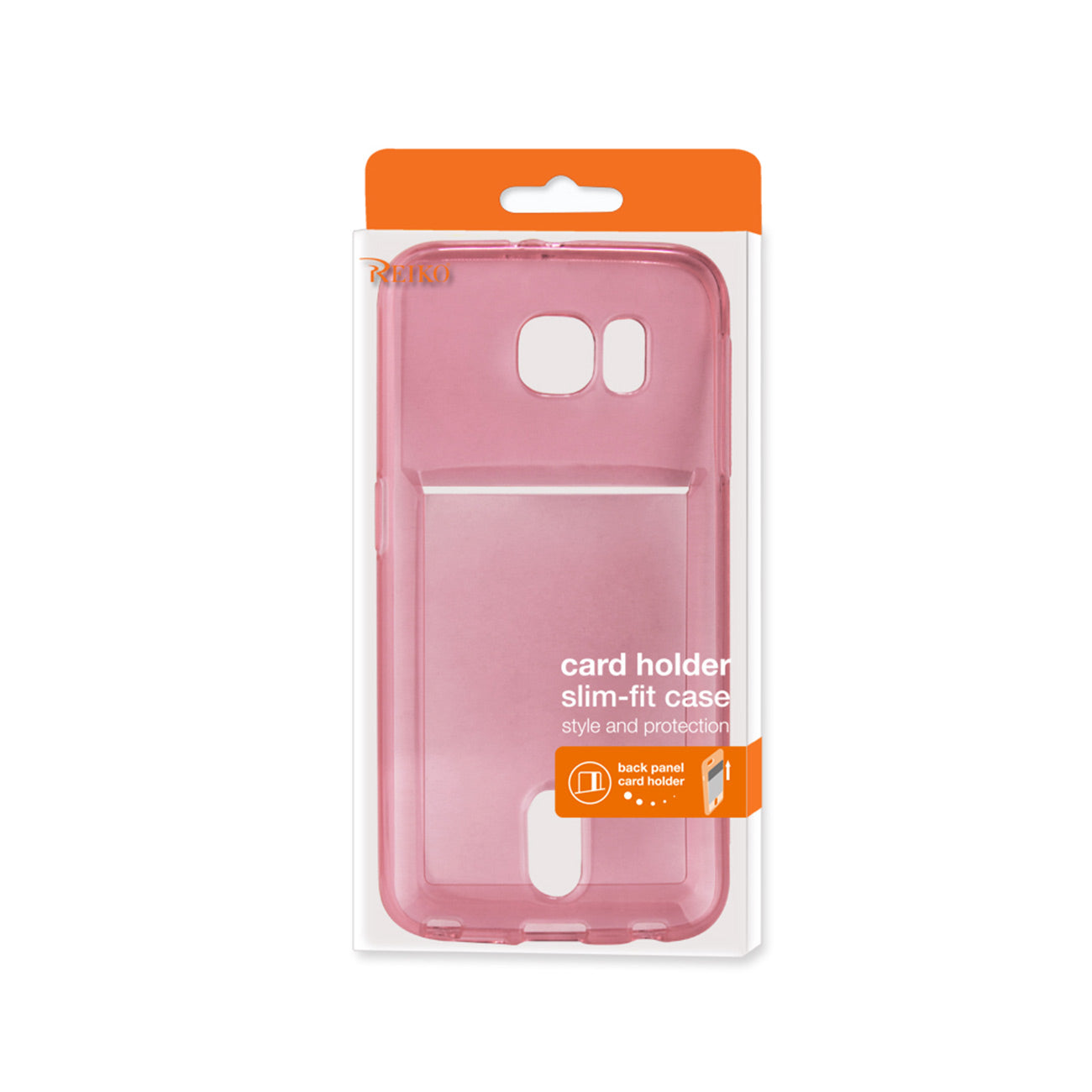 Samsung Galaxy Note 5Reiko Semi Clear Case With Card Holder In Clear Hot Pink