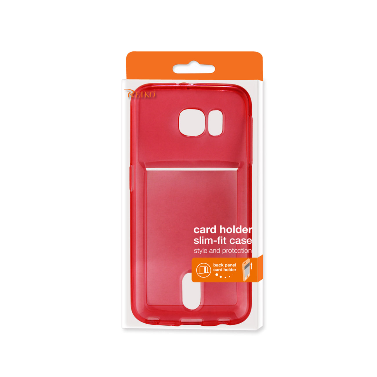 Samsung Galaxy Note 5Reiko Semi Clear Case With Card Holder In Clear Red