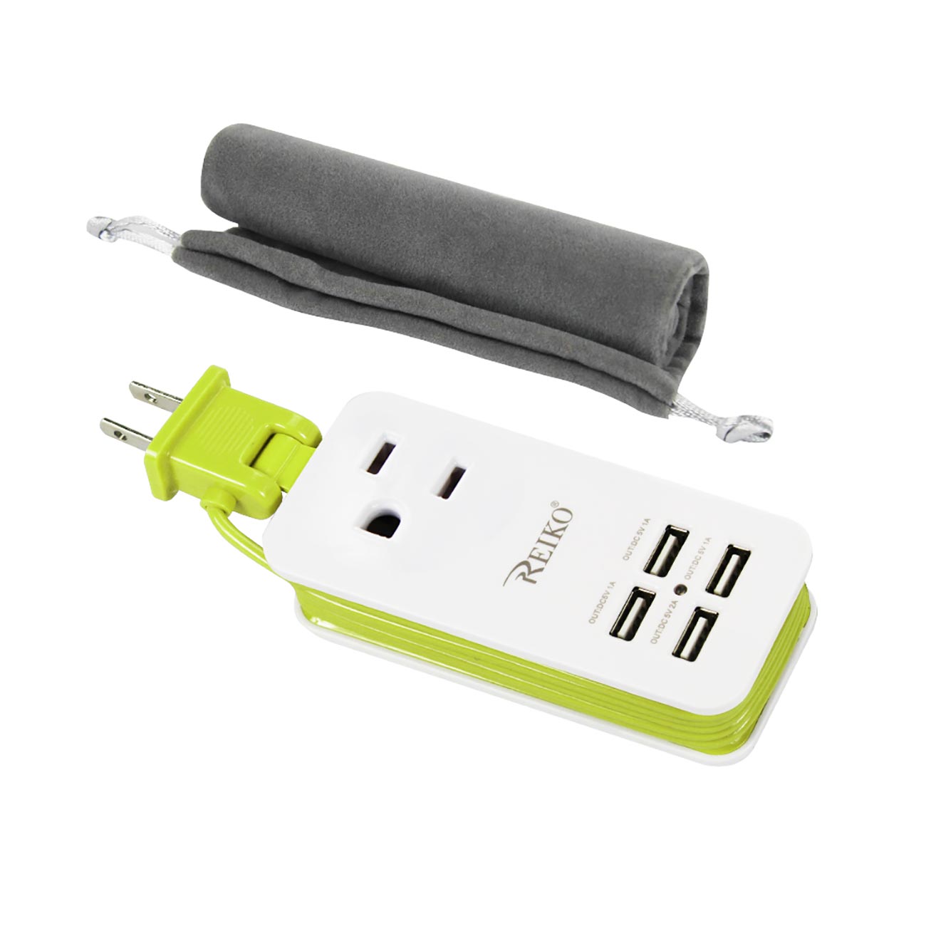 Wall Charging Station Home 4 USB 4.1Amp Green Color
