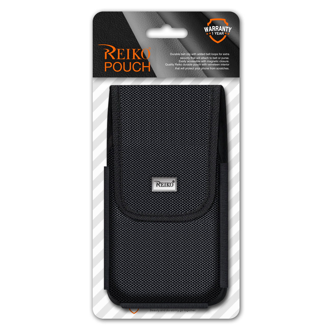 Reiko Vertical Rugged Custom Eva Pouch/Phone Holster With Magnetic Closure And Belt Clip In Black