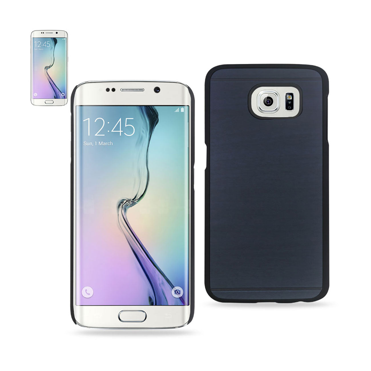 Case Wood Pattern Samsung Galaxy S6 Edge Navy Color