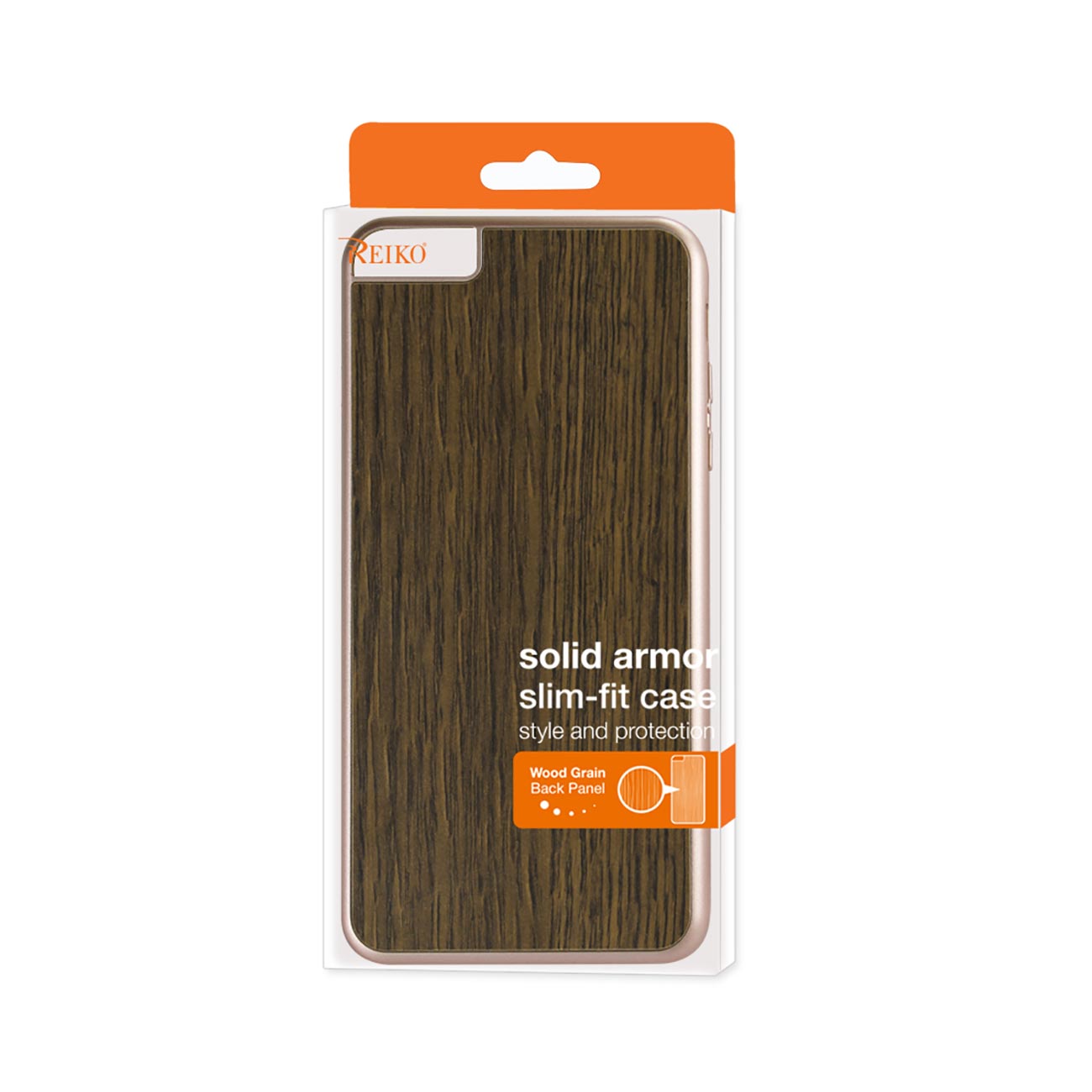 Case Wood Grain Slim Snap On iPhone 6 Plus Red Gold Color