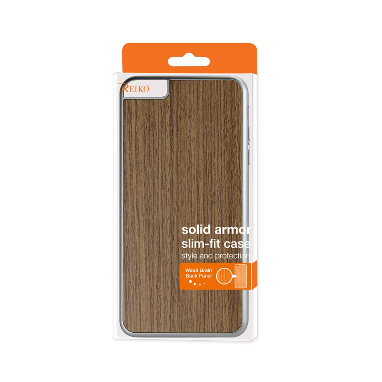 Case Wood Grain Slim Snap On iPhone 6 Plus Silver Color