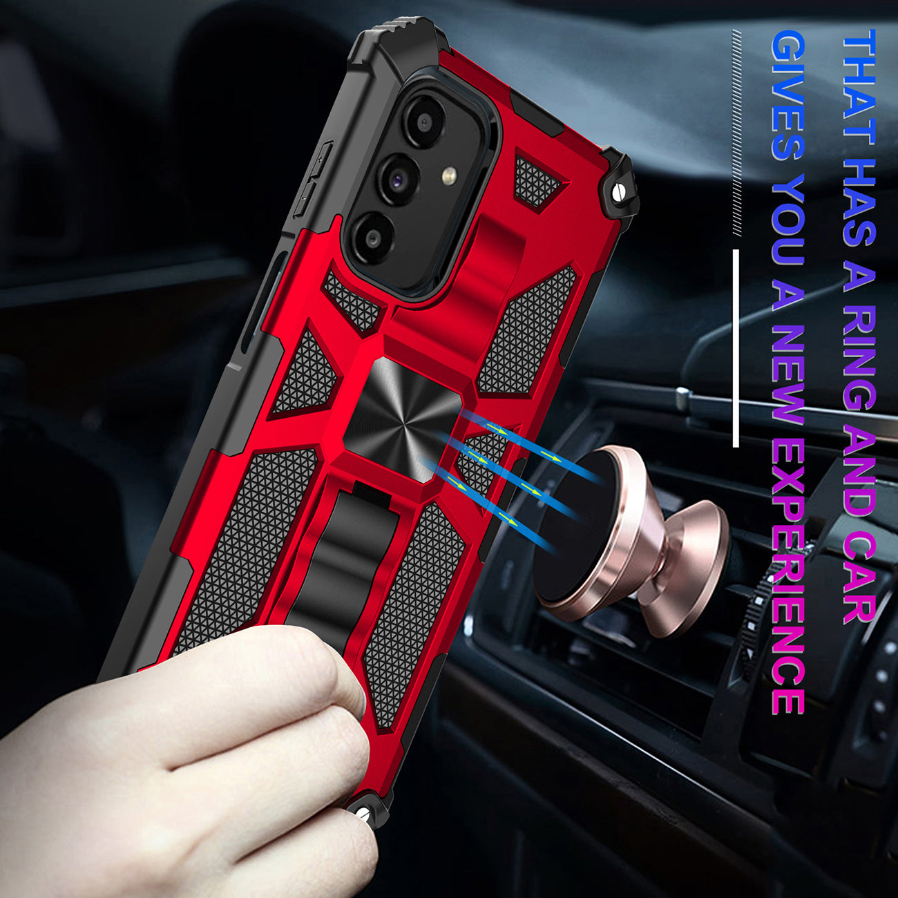 Built-in Kickstand TPU Case with Magnetic Mount for SAMSUNG GALAXY A13 5G in Red